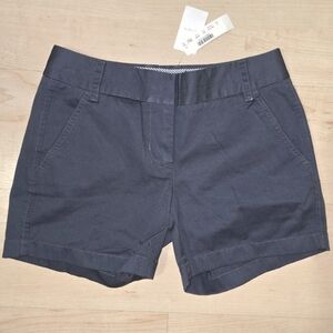 Women's Navy Cotton Blend Chino Shorts
